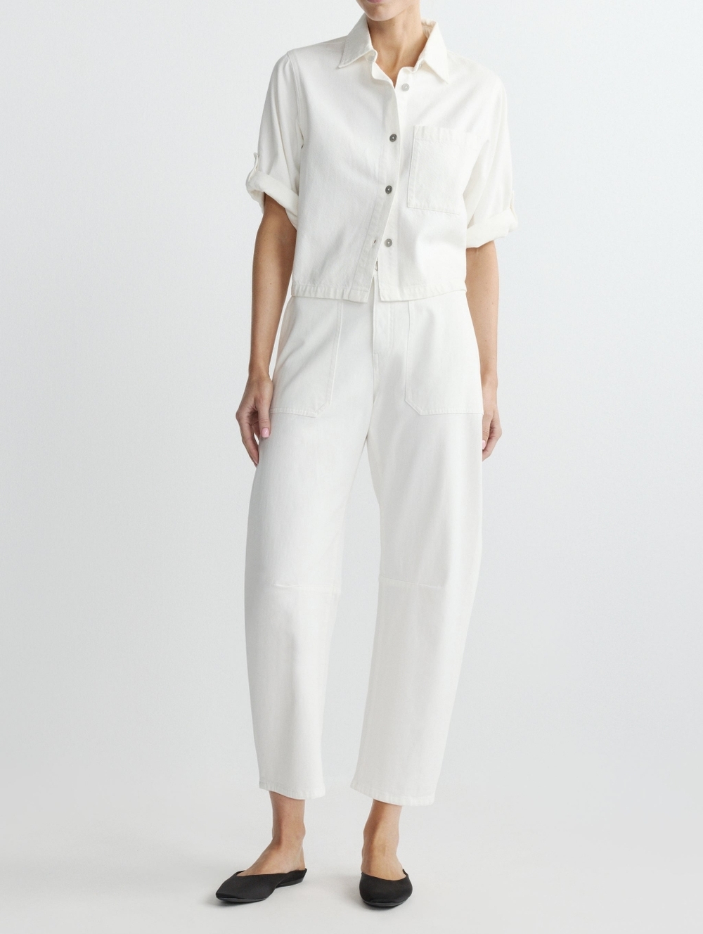DL1961 Bilie Easy Barrel Twill High Rise Jogger Pants 25" Soft White